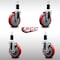 Service Caster 5'' SS Red Poly Wheel Swivel 1-3/8'' Expanding Stem Caster Set 2 Brakes, 4PK SCC-SSEX20S514-PPUB-RED-2-TLB-2-138 - alternate 3